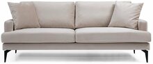 Diivan Hanah Home Papira, 175 x 90 x 88 cm, helepruun/beež