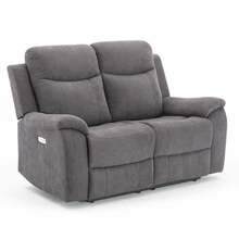 Diivan-sohva Home4You Milo 2, 96 x 155 x 103 cm, hall, elektrilise mehhanismiga