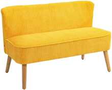 Kahekohaline diivan Homcom, 117 x 56,5 x 77 cm, kollane