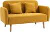 Kahekohaline diivan HOMCOM, 130 x 70 x 80 cm, kollane, patjadega
