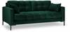 Diivan Micadoni Home Mamaia 2S Velvet, 152 x 92 x 75 cm, tumeroheline/must