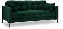 Diivan Micadoni Home Mamaia 2S Velvet, 152 x 92 x 75 cm, tumeroheline/must
