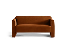 Kahekohaline diivan Micadoni Abby, 140 x 80 x 69 cm, velvet, terrakota