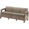 Aiadiivan Keter Corfu Love Seat Max, 182 x 70 x 79 cm, helepruun/beež, 3-kohaline