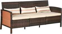 Aiamööbli diivan Outsunny, 173 x 68 x 78 cm, kolmekohaline, teras, pruun