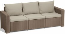 Kolmekohaline aiasofa Keter California 3 Seater Sofa, 199 x 68 x 72 cm, beež