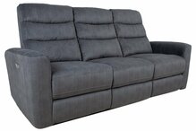 Diivan Home4you Gaston 3, 206 x 85 x 104 cm, 3-kohaline, elektriline recliner, hall samet