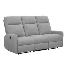 Diivan Home4you Katy, 97 x 192 x 110 cm, 3-kohaline, elektriline, helehall