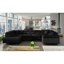 Nurgadiivan Eltap Letto, Sawana 14, Soft 11, 202 x 340 x 90 cm, must, vasakpoolne, voodipesukastiga