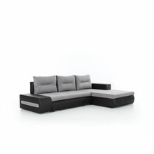 Parempoolne nurgadiivan Eltap Ottavio, 180 x 275 x 85 cm, must/hall