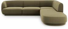 Nurgadiivan Micadoni Home Miley Velvet, 252 x 220 x 74 cm, 6-kohaline, roheline, parem