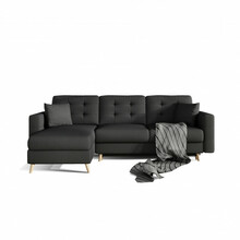 Nurgadiivan Eltap Asgard L, Sawana 14, 162 x 250 x 87 cm, must, voodipesukastiga