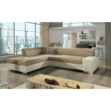 Nurgadiivan Eltap Porto Berlin Soft, 217 x 278 x 74 cm, helepruun, vasakpoolne, pesukastiga