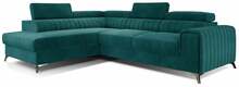 Nurgadiivan Eltap Laurence, Mat Velvet 75, 205 x 278 x 92 cm, tumeroheline, vasakpoolne, pesukastiga