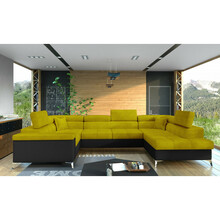 Nurgadiivan Eltap Thiago Omega 68, parem, 350 x 202 x 90 cm, must/kollane