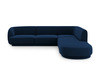 Nurgadiivan Micadoni Home Miley Velvet, 252 x 220 x 74cm, 6 kohta, tumesinine, parem