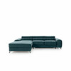 Nurgadiivan Eltap Grayson Velvetmat 100, 205 x 278 x 92 cm, vasakpoolne, sinine