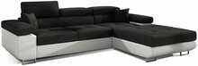 Nurgadiivan Eltap Armando, Sawana 14, Soft 17, 280 x 205 x 90 cm, valge/must, parem, voodipesukastiga