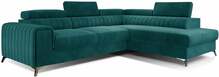 Nurgadiivan Eltap Laurence Mat Velvet 75, parem, 205 x 278 x 92 cm, tumeroheline, voodipesukastiga