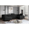 Nurgadiivan Eltap Escada, Mat Velvet 99, 200 x 330 x 98 cm, must, vasakpoolne, voodikastiga