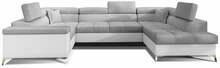 Nurgadiivan Eltap Thiago, Sawana 21, Soft 17, 350 x 202 x 90 cm, valge/hall, parem, voodipesukastiga