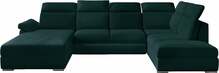 Nurgadiivan Eltap Evanell Mat Velvet 75, 216 x 330 x 102 cm, vasakpoolne, tumeroheline