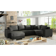 Nurgadiivan Eltap Marco, Sawana 05, Soft 11, 210 x 312 x 92 cm, must/tumehall, vasakpoolne, voodipesukastiga