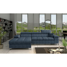 Nurgadiivan Eltap Ricardo Omega 86, 205 x 280 x 90 cm, sinine, vasakpoolne, pesukastiga