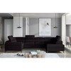 Nurgadiivan Eltap Escada, Mat Velvet 99, 200 x 330 x 98 cm, must, parem, voodikastiga
