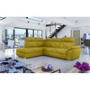 Nurgadiivan Eltap Loreto Omega 68, 210 x 260 x 102 cm, kollane, vasakpoolne, pesukastiga