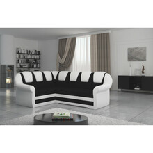 Nurgadiivan Eltap Lord II, Sawana 14, Soft 17, 190 x 243 x 105 cm, valge/must, vasakpoolne, pesukastiga