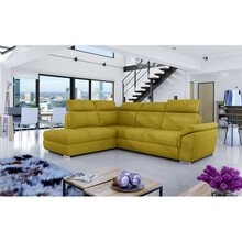 Nurgadiivan Eltap Loreto Omega 68, 210 x 260 x 102 cm, kollane, vasakpoolne, pesukastiga