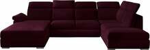Nurgadiivan Eltap Evanell, Mat Velvet 68, 216 x 330 x 102 cm, tumevioletne, voodipesukastiga