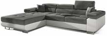 Nurgadiivan Eltap Armando, Sawana 05, Soft 17, 280 x 205 x 90 cm, valge/tumehall, voodipesukastiga