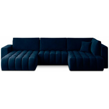 Nurgadiivan Eltap Bonito, Velvetmat 40, 170 x 340 x 92 cm, tumesinine, vasakpoolne, pesukastiga
