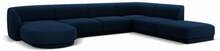 Nurgadiivan Micadoni Home Miley Velvet Panoramic, 327 x 245 x 74 cm, 6 kohta, tumesinine, parem