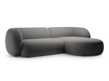Sametist moodulnurgadiivan Micadoni Kate, 285 x 176 x 76 cm, 3-kohaline, tumehall, parem nurk