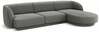 Nurgadiivan Micadoni Home Miley Velvet, 259 x 155 x 74 cm, 4-kohaline, helehall, parem