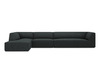 Nurgadiivan Micadoni Home Ruby, 366 x 180 x 69 cm, 5 kohta, must, vasak