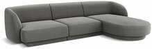 Nurgadiivan Micadoni Home Miley Velvet, 259 x 155 x 74 cm, 4-kohaline, helehall, parem