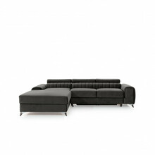 Nurgadiivan Eltap Grayson Nube 5, 205 x 278 x 92 cm, vasakpoolne, hall/tumehall