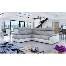 Nurgadiivan Eltap Loreto, Sawana 21, Soft 17, 210 x 260 x 102 cm, valge/hall, vasak, voodipesukastiga