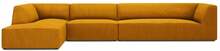 Nurgadiivan Micadoni Home Ruby, 366 x 180 x 69 cm, 5-kohaline, vasak, kollane