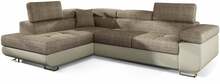 Nurgadiivan Eltap Anton Berlin 03, Soft 33, 202 x 275 x 90 cm, helepruun, vasakpoolne, voodipesukastiga