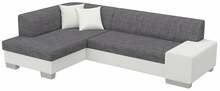 Nurgadiivan Eltap Fabio, Sawana 05, Soft 17, 167 x 268 x 73 cm, valge/helehall, vasakpoolne, voodipesukastiga