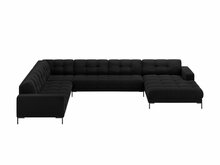 Nurgadiivan Micadoni Home Mamaia, 327 x 256 x 75 cm, U-kujuline, 7-kohaline, must, vasak