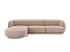 Nurgadiivan Micadoni Home Miley Velvet, 259 x 155 x 74 cm, 4-kohaline, helepruun, vasakpoolne