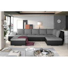Nurgadiivan Eltap Giovanni, Sawana 05, Soft 11, 200 x 340 x 88 cm, must/tumehall, vasakpoolne, voodipesukastiga