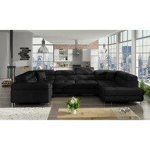 Nurgadiivan Eltap Letto, Sawana 14, 202 x 340 x 90 cm, must, parem, voodipesukastiga