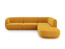 Nurgadiivan Micadoni Home Miley Velvet, 252 x 220 x 74 cm, 6 kohta, kollane, parem